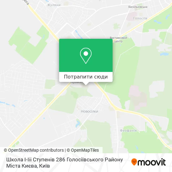 Карта Школа І-Ііі Ступенів 286 Голосіївського Району Міста Києва