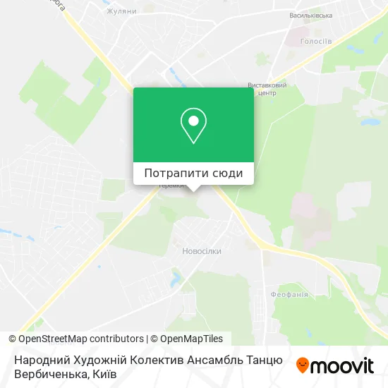 Карта Народний Художній Колектив Ансамбль Танцю Вербиченька