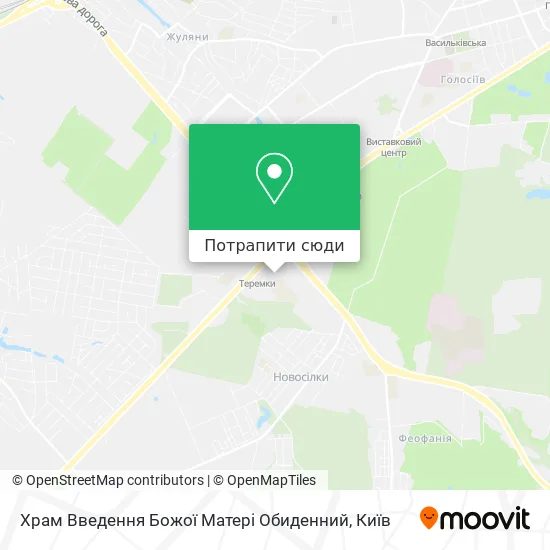 Карта Храм Введення Божої Матері Обиденний