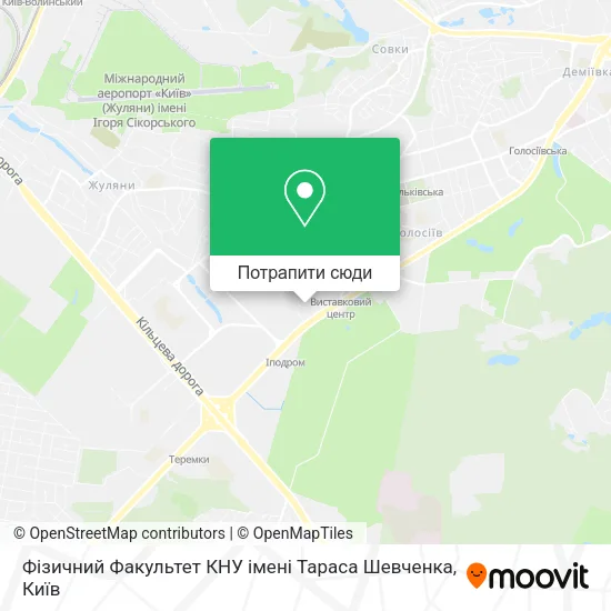 Карта Фізичний Факультет КНУ імені Тараса Шевченка