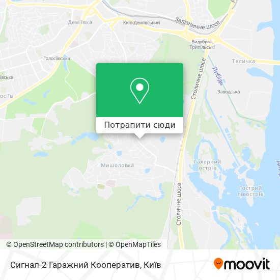 Карта Сигнал-2 Гаражний Кооператив