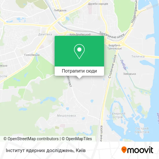 Карта Інститут ядерних досліджень