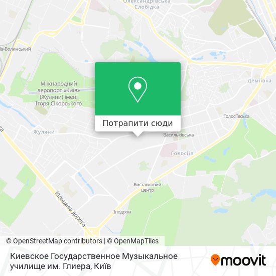 Карта Киевское Государственное Музыкальное училище им. Глиера