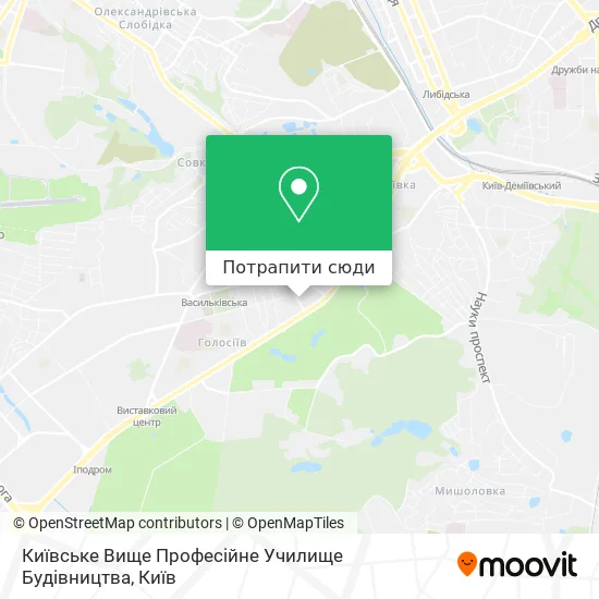 Карта Київське Вище Професійне Училище Будівництва