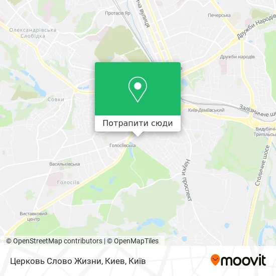 Карта Церковь Слово Жизни, Киев