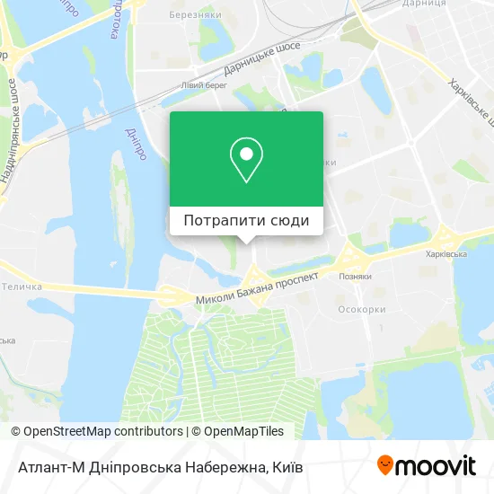 Карта Атлант-М Дніпровська Набережна