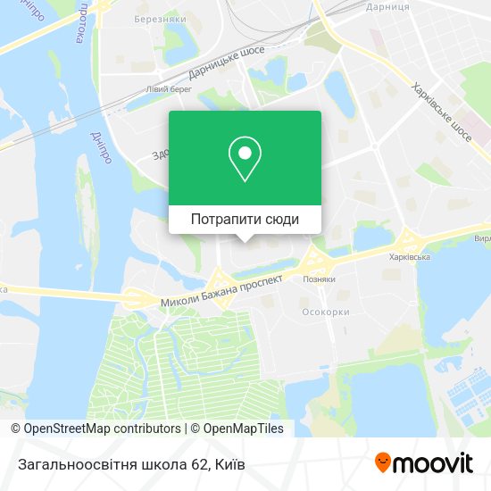 Карта Загальноосвітня школа 62