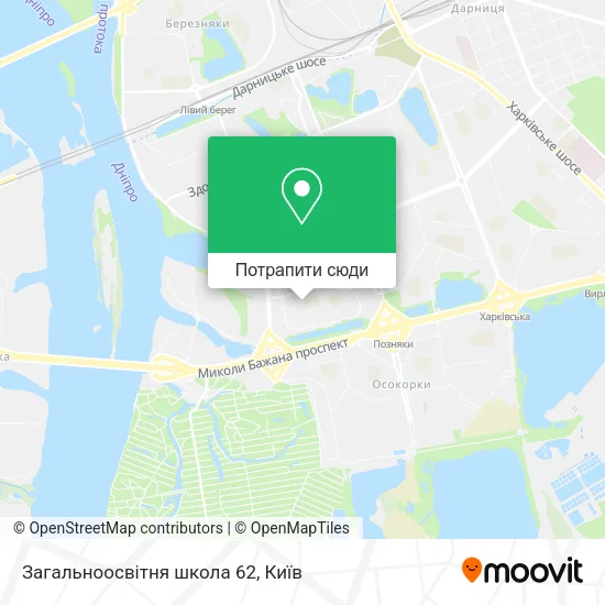 Карта Загальноосвітня школа 62