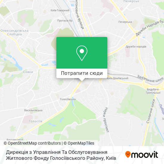 Карта Дирекція з Управління Та Обслуговування Житлового Фонду Голосіївського Району