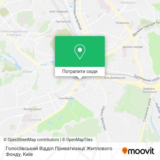 Карта Голосіївський Відділ Приватизації Житлового Фонду