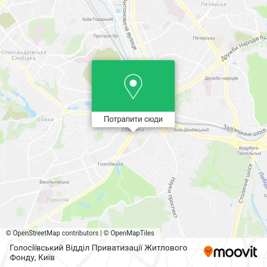 Карта Голосіївський Відділ Приватизації Житлового Фонду