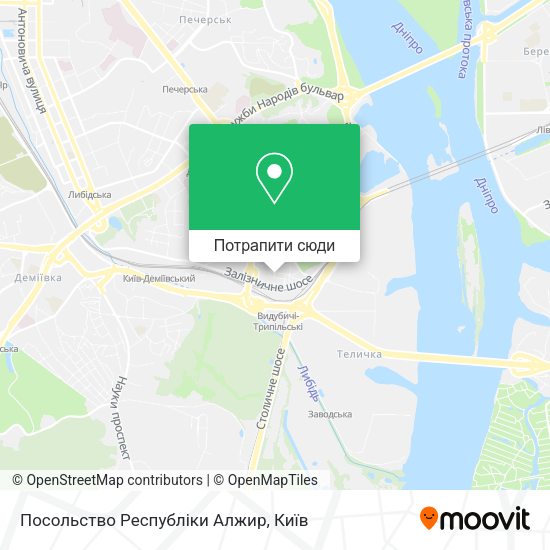 Карта Посольство Республіки Алжир