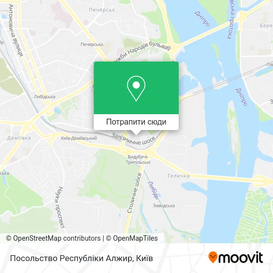 Карта Посольство Республіки Алжир