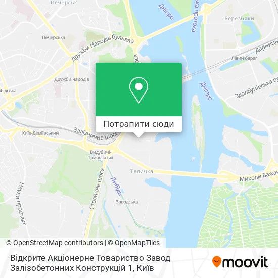 Карта Відкрите Акціонерне Товариство Завод Залізобетонних Конструкцій 1