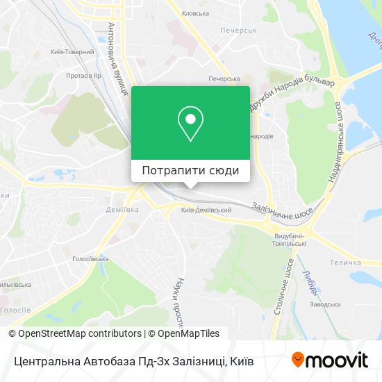 Карта Центральна Автобаза Пд-Зх Залізниці