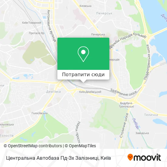 Карта Центральна Автобаза Пд-Зх Залізниці