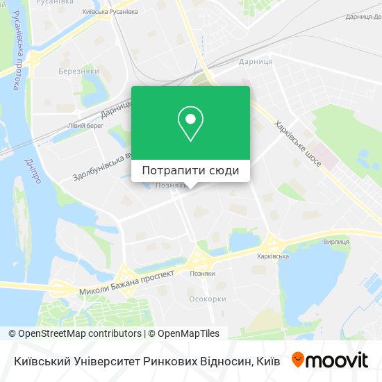 Карта Київський Університет Ринкових Відносин