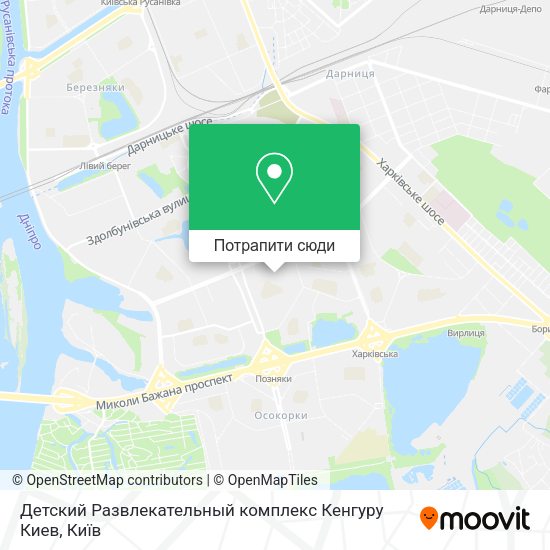 Карта Детский Развлекательный комплекс Кенгуру Киев