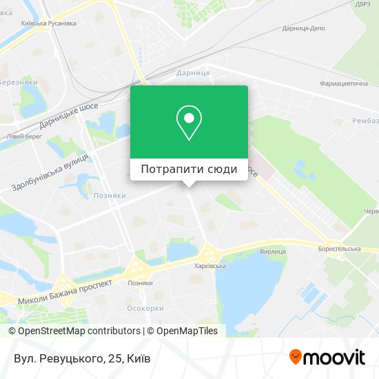 Карта Вул. Ревуцького, 25