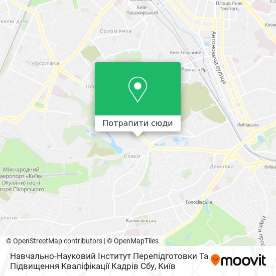 Карта Навчально-Науковий Інститут Перепідготовки Та Підвищення Кваліфікації Кадрів Сбу