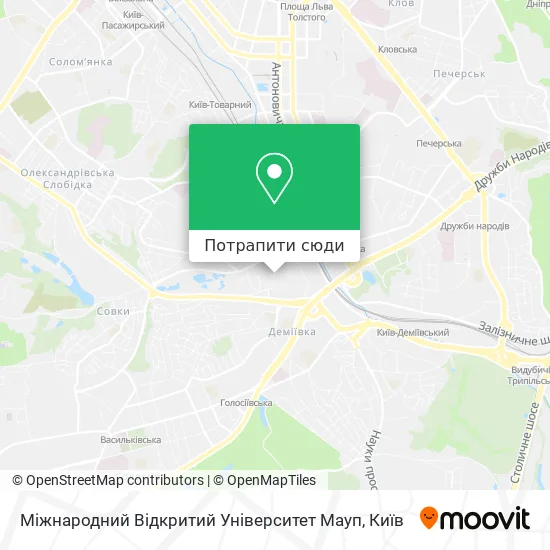 Карта Міжнародний Відкритий Університет Мауп