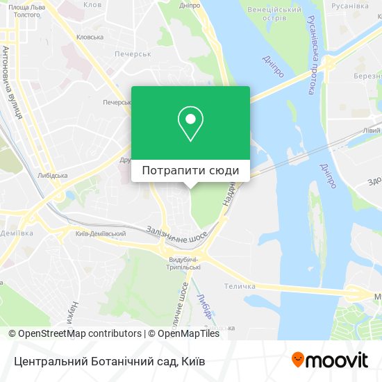 Карта Центральний Ботанічний сад
