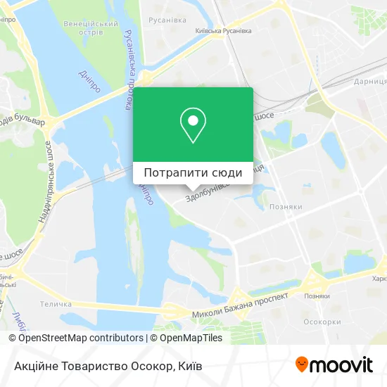 Карта Акційне Товариство Осокор