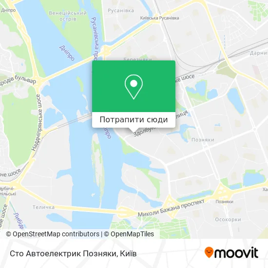 Карта Сто Автоелектрик Позняки