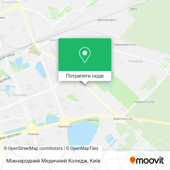 Карта Міжнародний Медичний Коледж