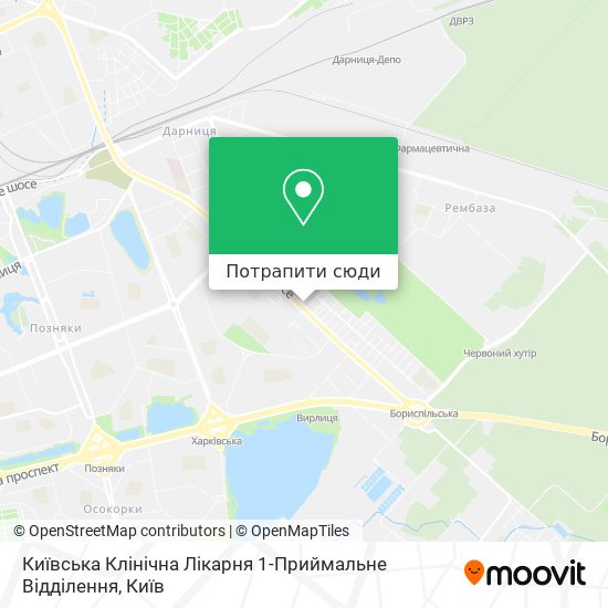 Карта Київська Клінічна Лікарня 1-Приймальне Відділення