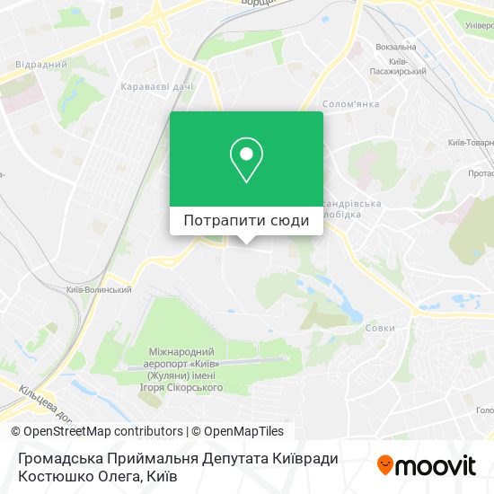 Карта Громадська Приймальня Депутата Київради Костюшко Олега