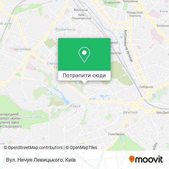 Карта Вул. Нечуя-Левицького