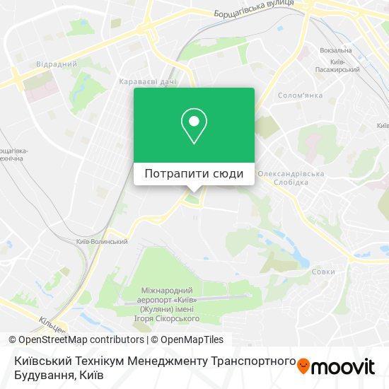 Карта Київський Технікум Менеджменту Транспортного Будування