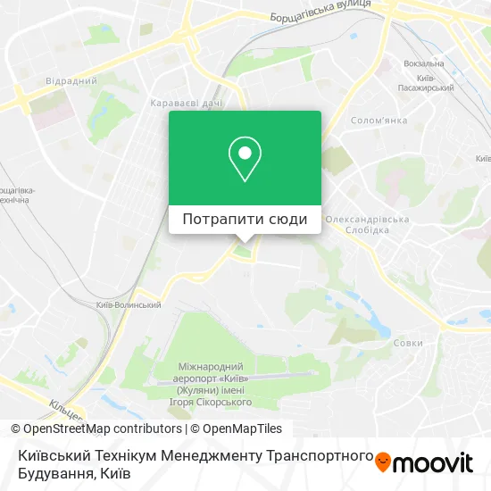 Карта Київський Технікум Менеджменту Транспортного Будування