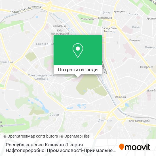 Карта Республіканська Клінічна Лікарня Нафтопереробної Промисловості-Приймальне Відділення