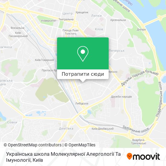 Карта Українська школа Молекулярної Алергології Та Імунології