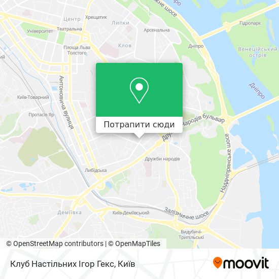 Карта Клуб Настільних Ігор Гекс