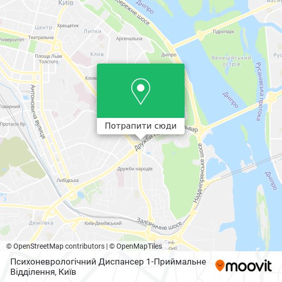 Карта Психоневрологічний Диспансер 1-Приймальне Відділення