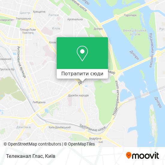 Карта Телеканал Глас