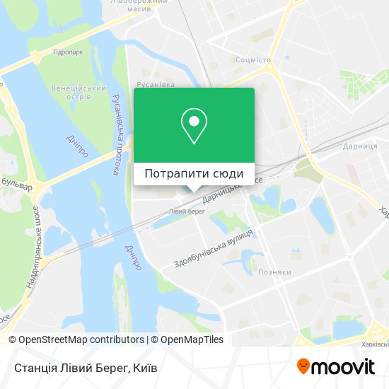 Карта Станція Лівий Берег