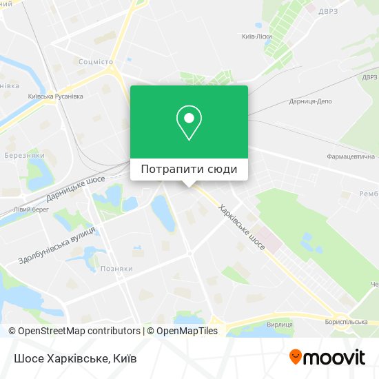 Карта Шосе Харківське