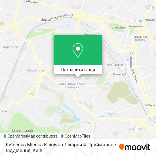 Карта Київська Міська Клінічна Лікарня 4-Приймальне Відділення
