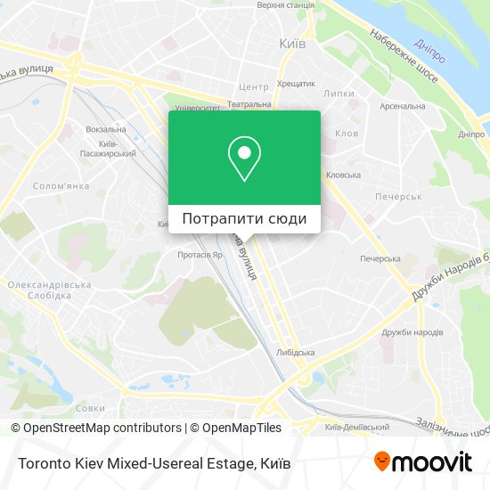 Карта Toronto Kiev Mixed-Usereal Estage