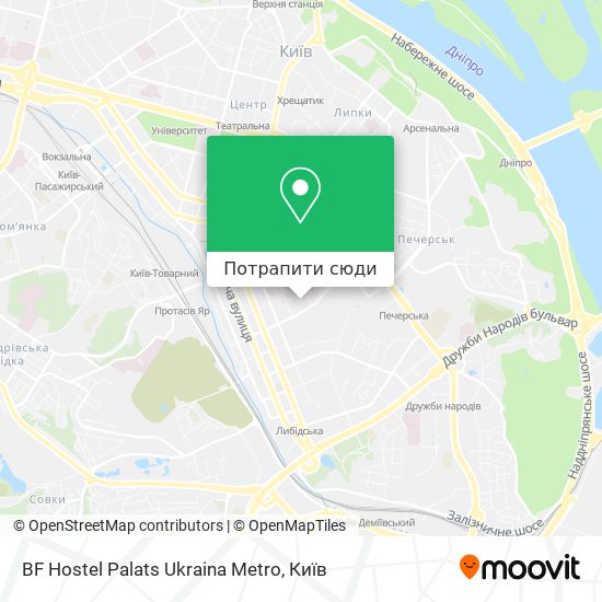 Карта BF Hostel Palats Ukraina Metro