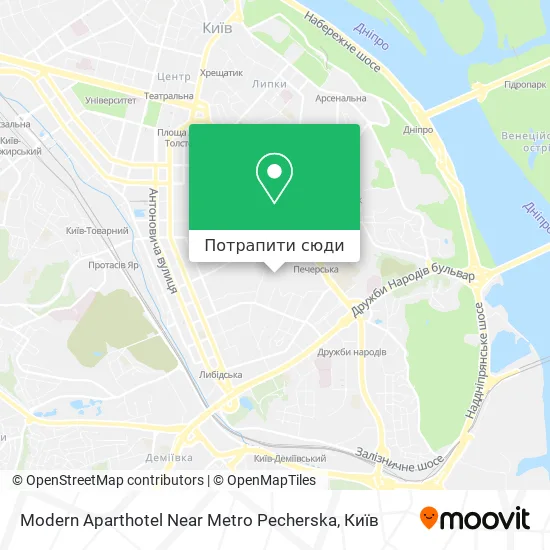 Карта Modern Aparthotel Near Metro Pecherska