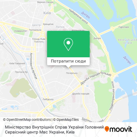 Карта Міністерство Внутрішніх Справ України Головний Сервісний центр Мвс України