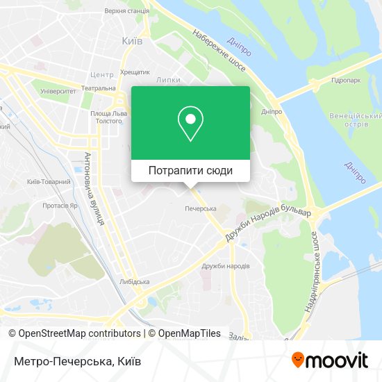 Карта Метро-Печерська
