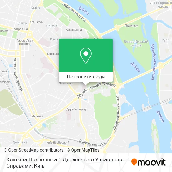 Карта Клінічна Поліклініка 1 Державного Управління Справами