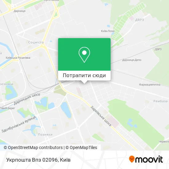 Карта Укрпошта Впз 02096