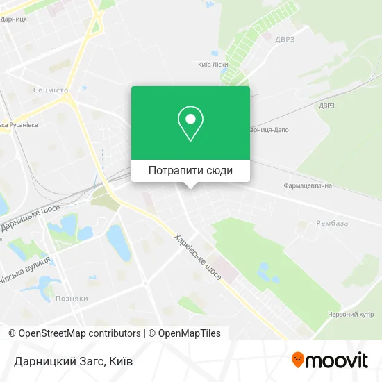 Карта Дарницкий Загс